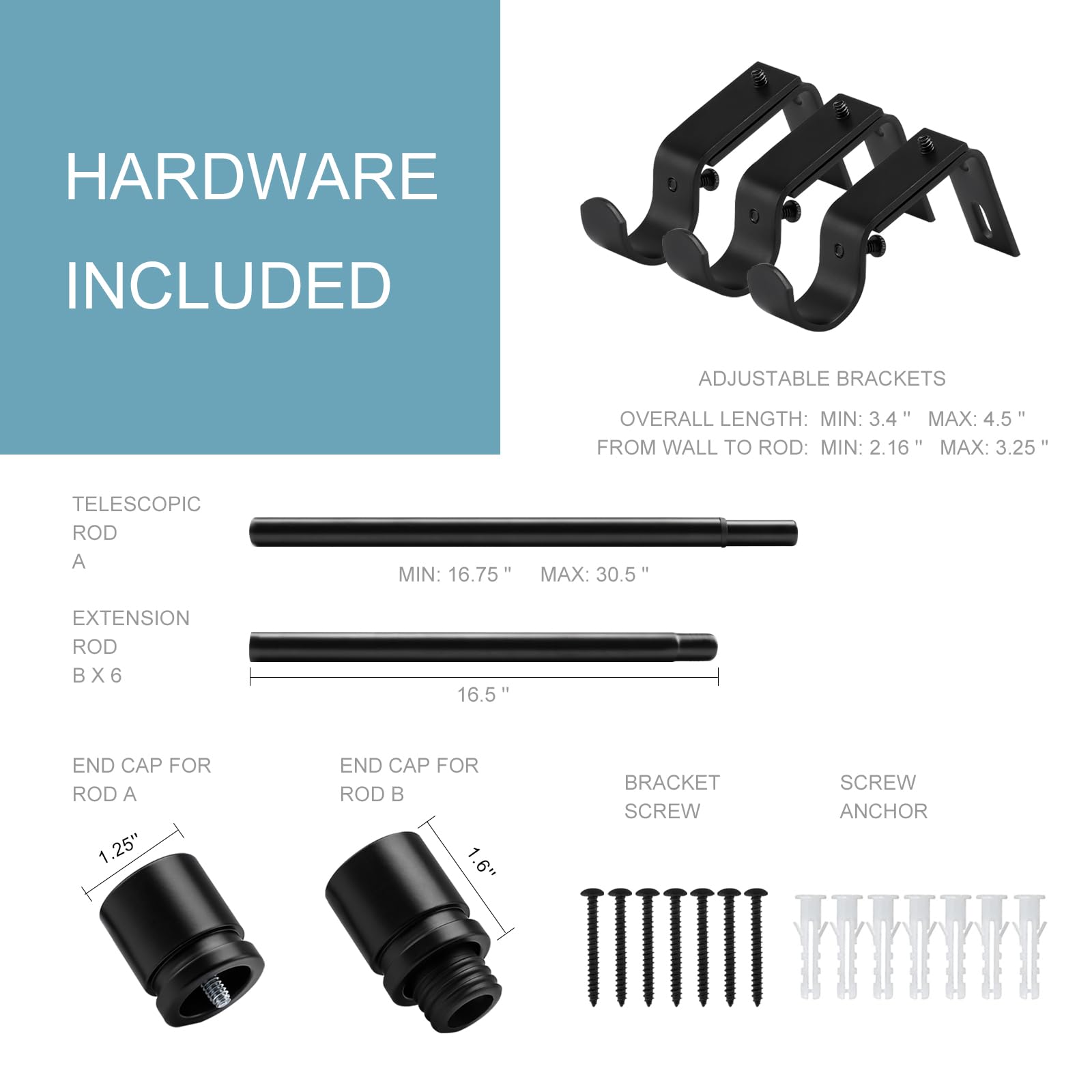 byondeth brackets and hardware laid out showing included anchors and ease