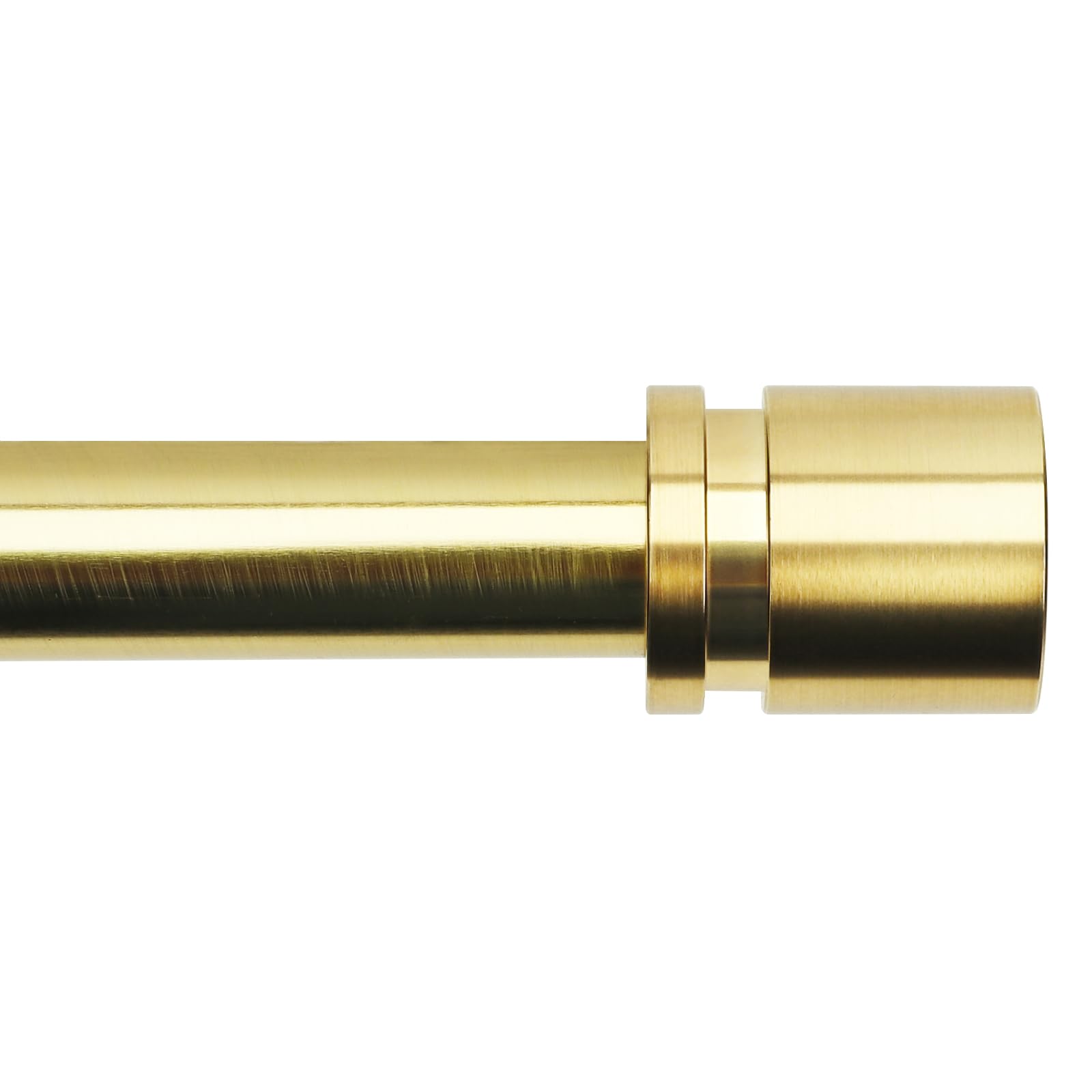 Byondeth gold curtain rod front showing full kit and benefit of complete set