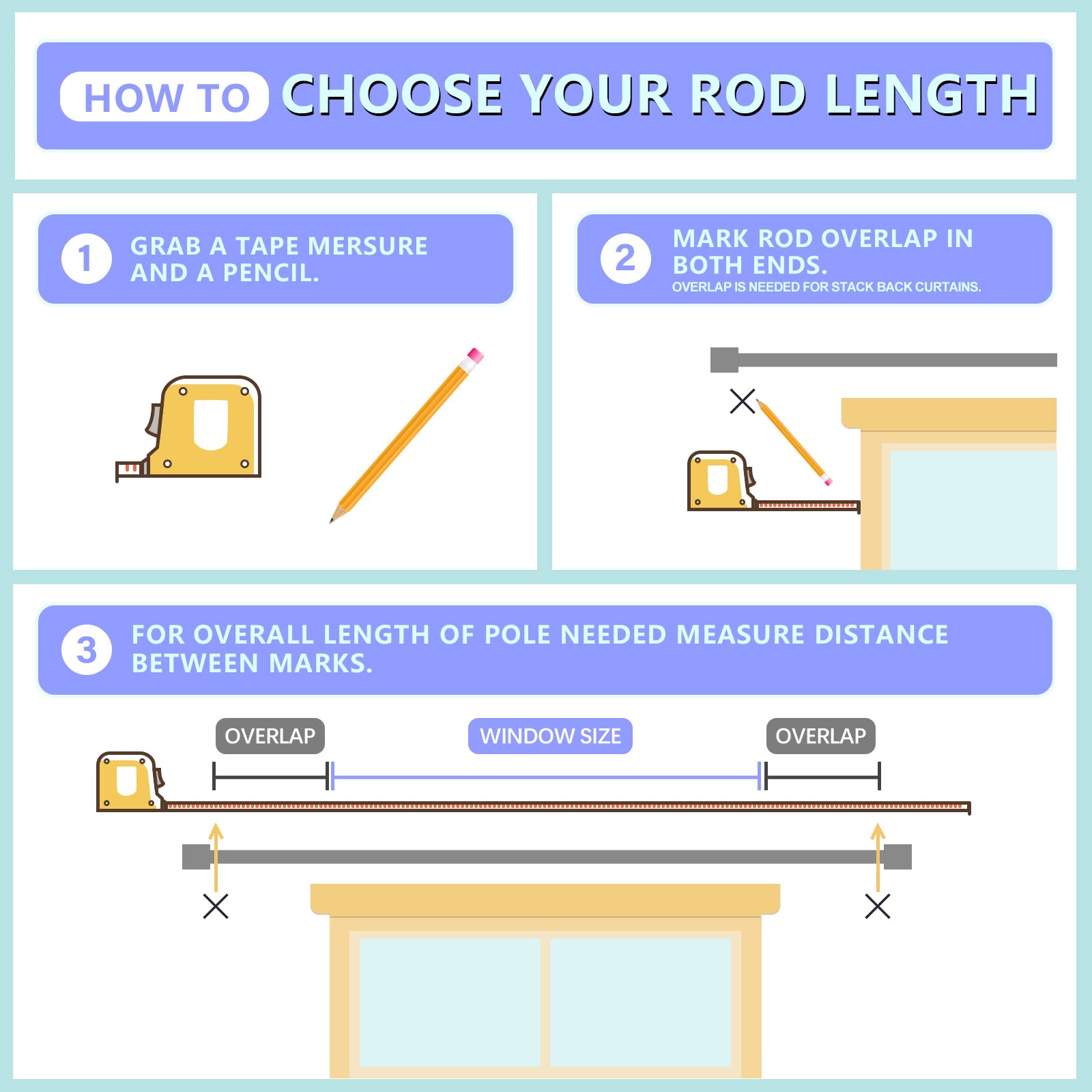 Byondeth rod beside tape measure illustrating adjustable 16 to 88 inch fit