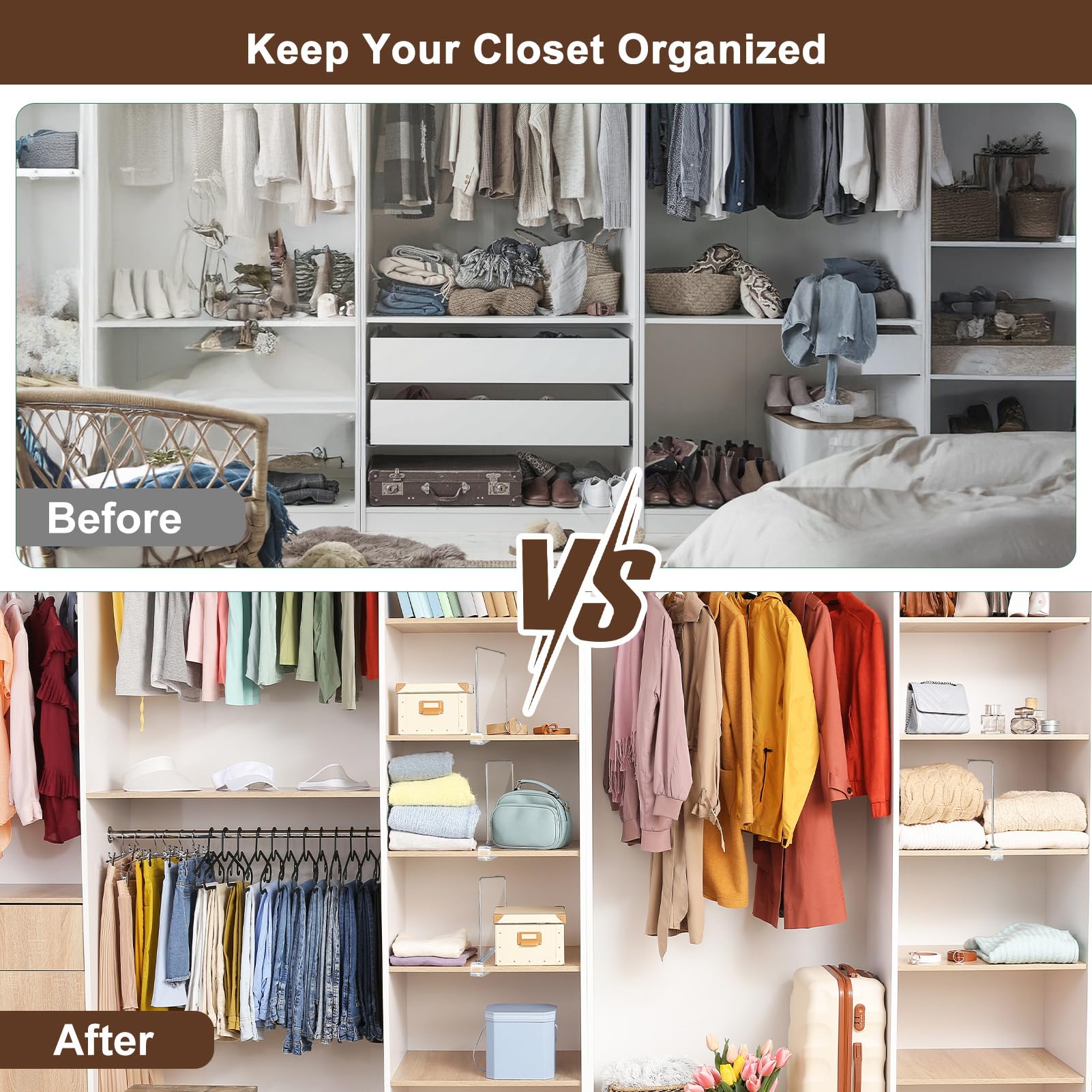 BYSOQIJAH lifestyle image of bedroom shelf organizing purses and accessories neatly