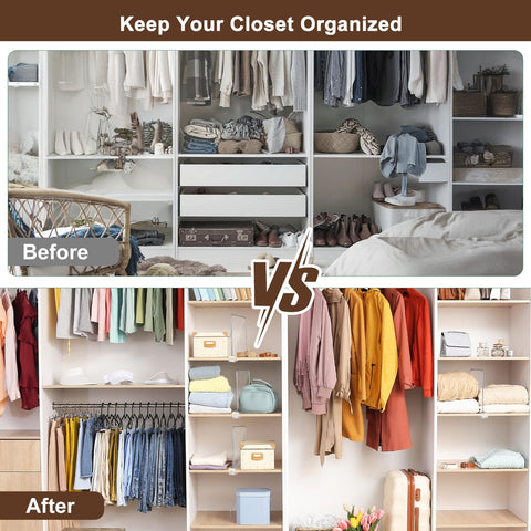BYSOQIJAH lifestyle image of bedroom shelf organizing purses and accessories neatly