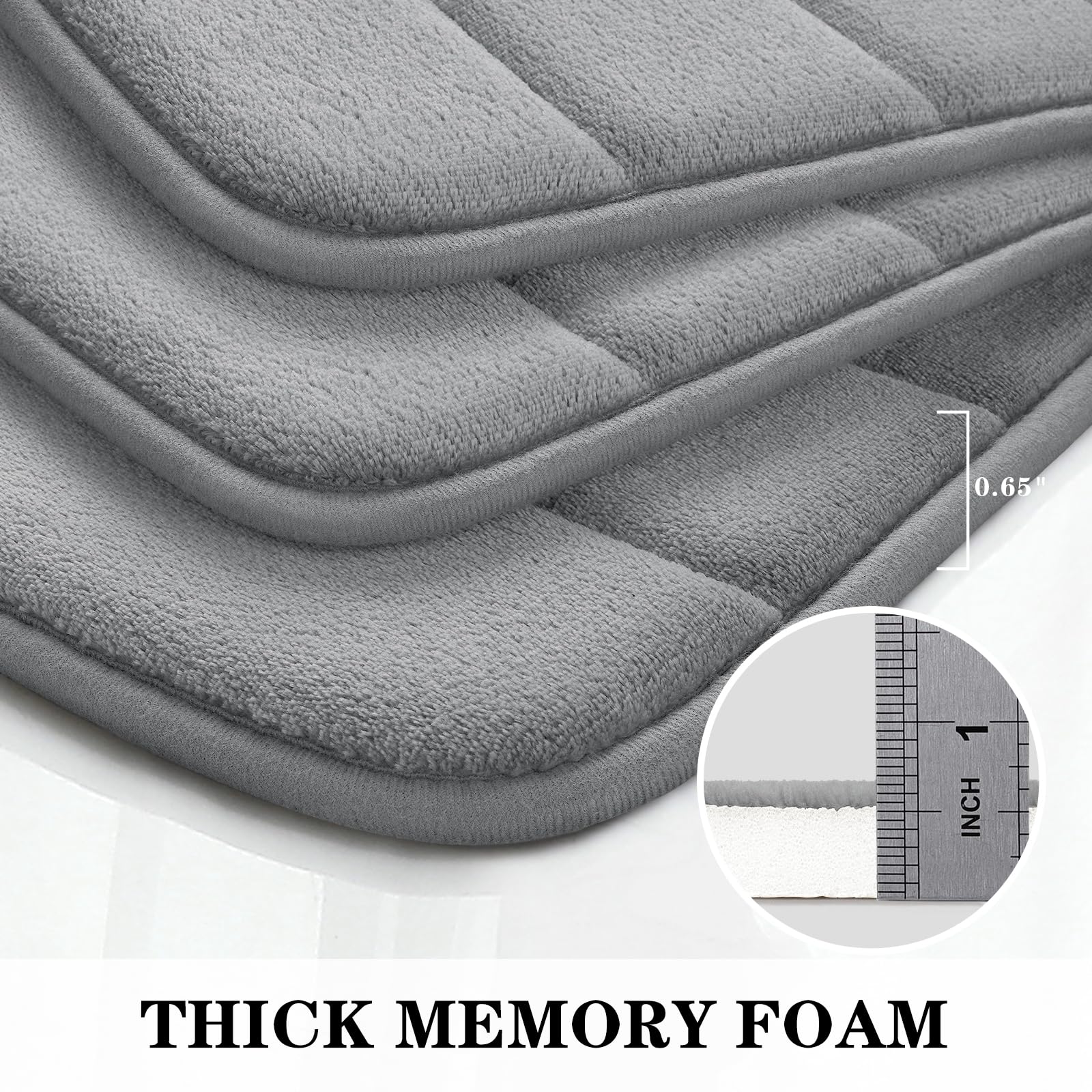 BYSURE anti-slip backing detail showing textured grip for safer bathroom floors