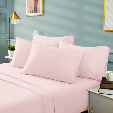 BYSURE fitted sheet corner close-up showing deep pocket fit and secure hold
