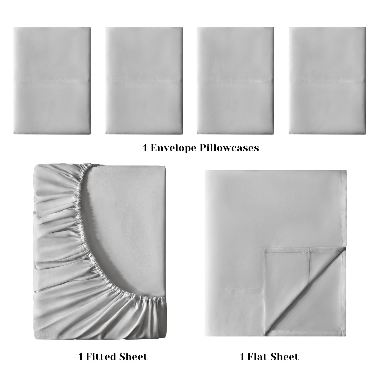 BYSURE fitted sheet corner showing 15-inch deep pocket and secure elastic fit benefit