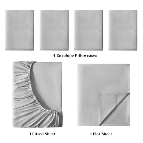 BYSURE fitted sheet corner showing 15-inch deep pocket and secure elastic fit benefit
