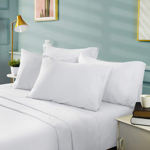 BYSURE fitted sheet deep pocket closeup demonstrating elastic edge that secures mattress and reduces slipping