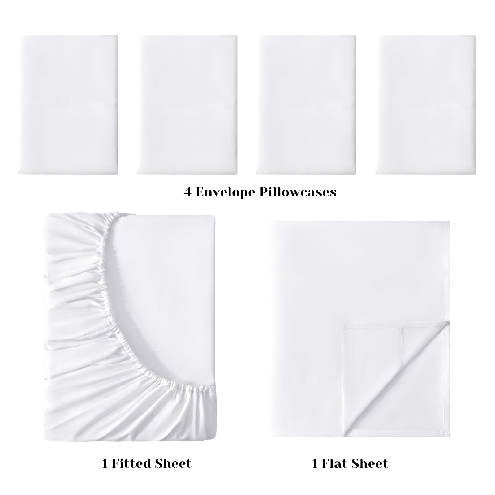 BYSURE pillowcase stack texture detail highlighting double-brushed microfiber for a soft, hotel-like feel