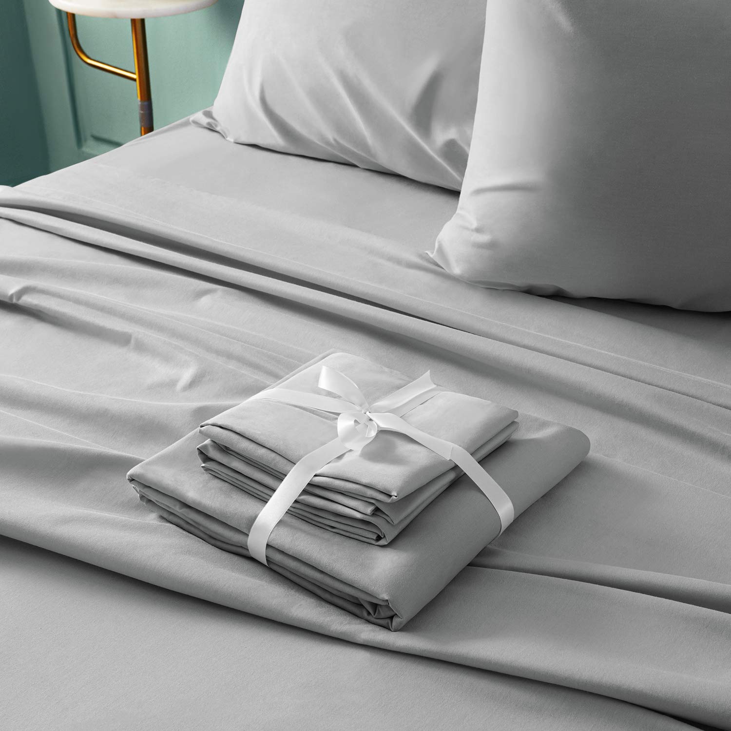 BYSURE four pillowcases displayed on bed offering coordinated look and easy care benefit