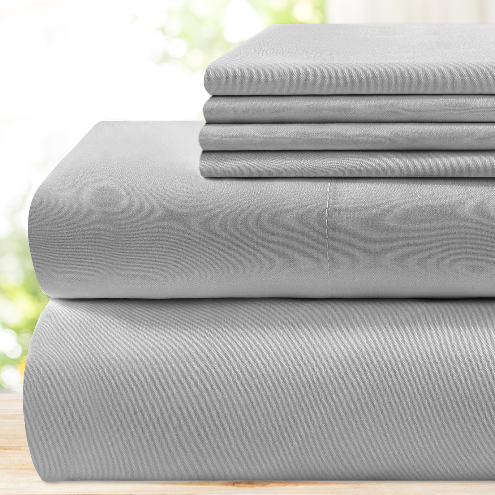 BYSURE queen sheet set front packaging showing contents and color with clear branding benefit