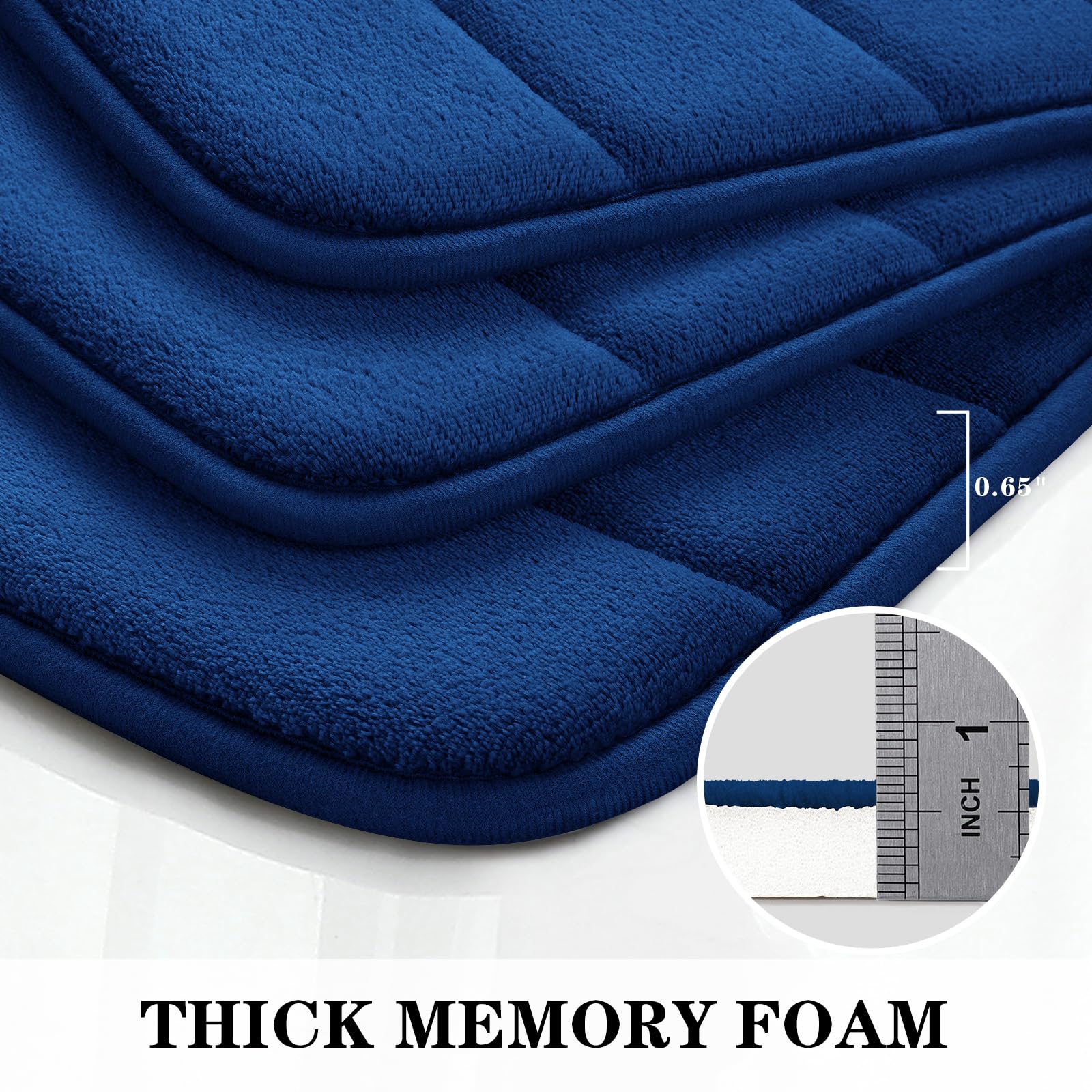 BYSURE U-shaped toilet contour rug installed around base for added stability