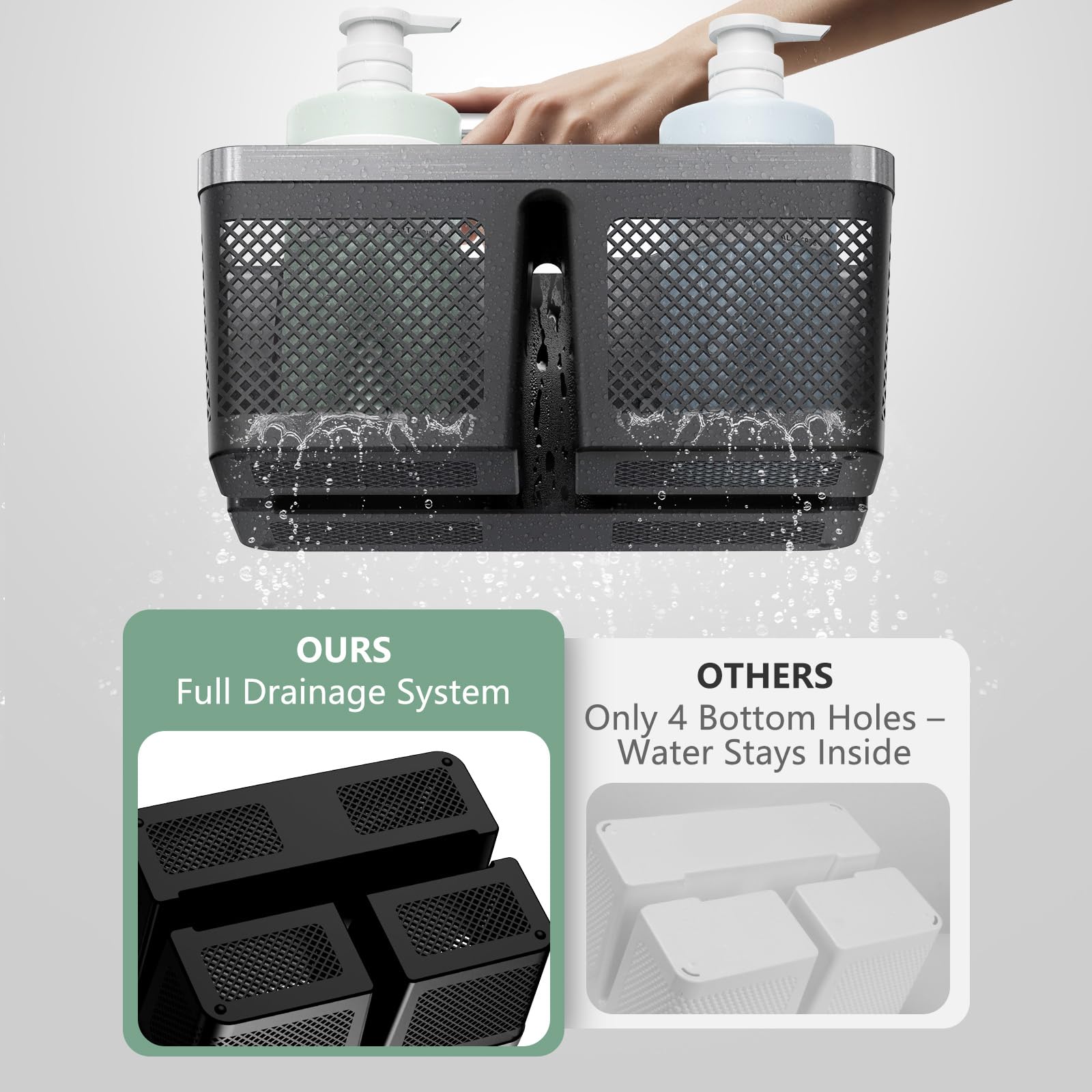 BYUNER drainage holes detail promoting fast drying and cleanliness