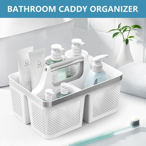 BYUNER filled with shampoo and soap on shelf for neat storage