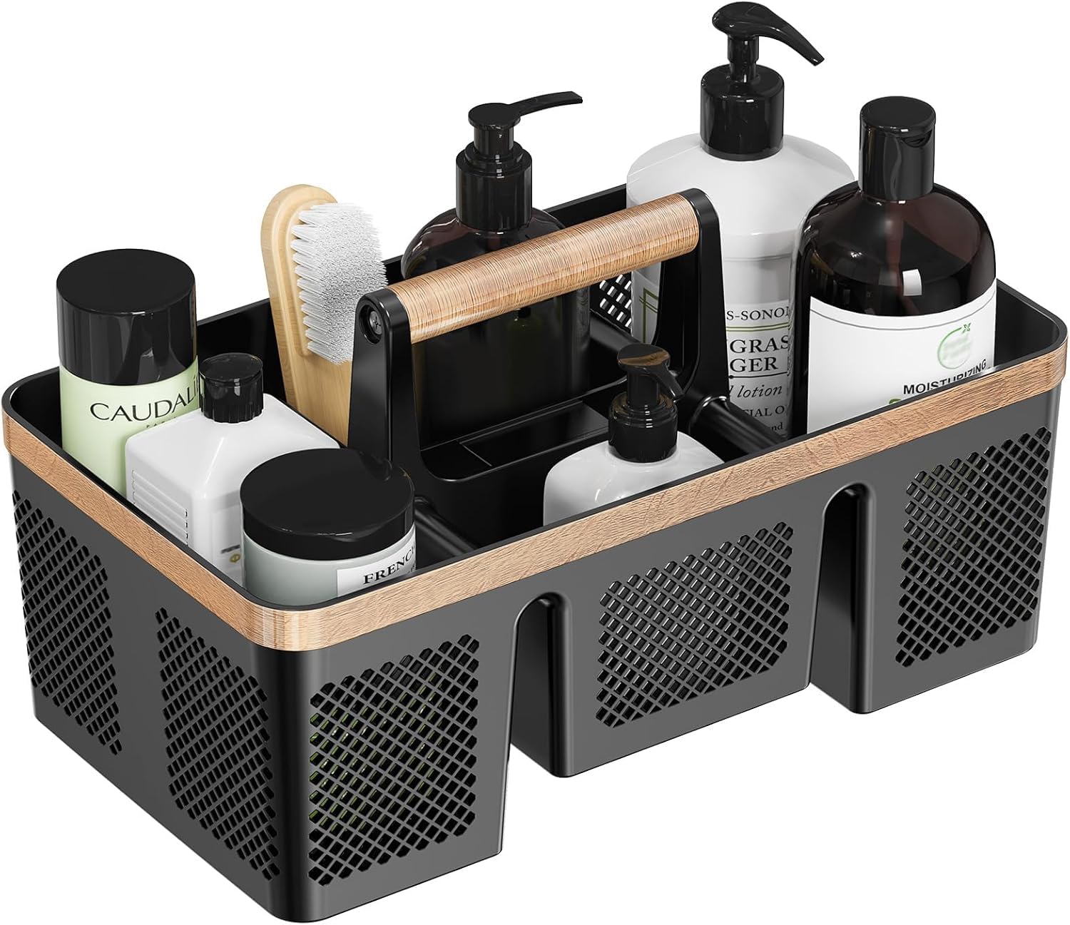 BYUNER front view showing caddy shape and compartments, reliable organization
