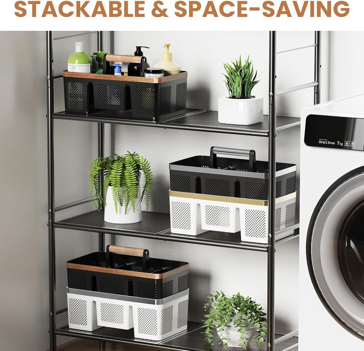 BYUNER caddy holding full bottles to show size and secure capacity