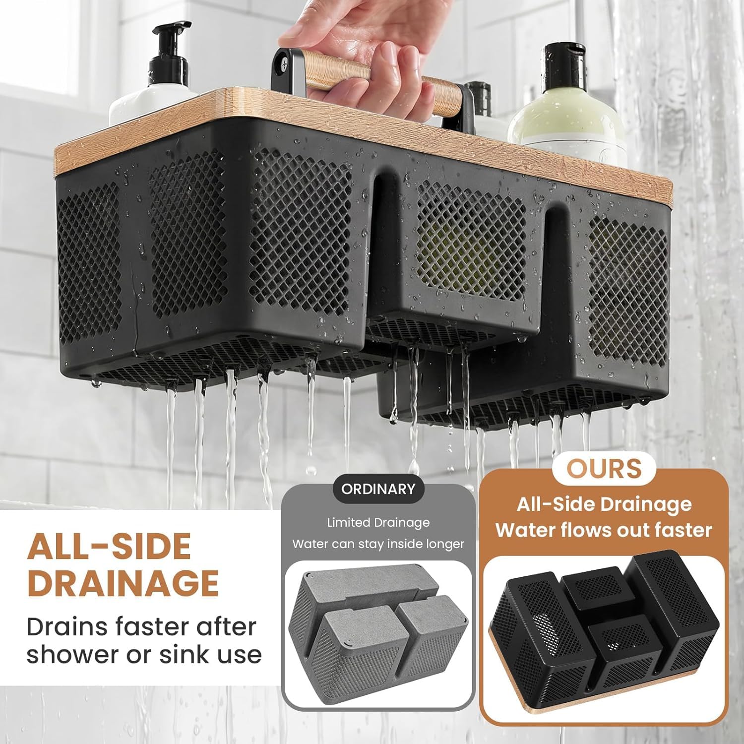 BYUNER top view of four compartments keeping bottles separated and upright