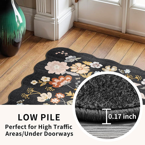 BYYVOO side profile illustrating 0.17-inch low pile for door clearance and smooth fit