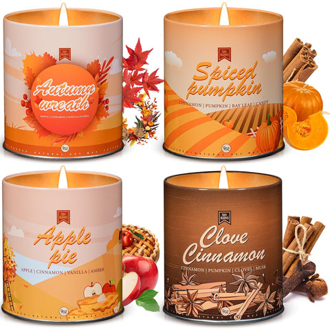 C CACALOM front packaging showing four fall scented jars, inviting seasonal ambiance