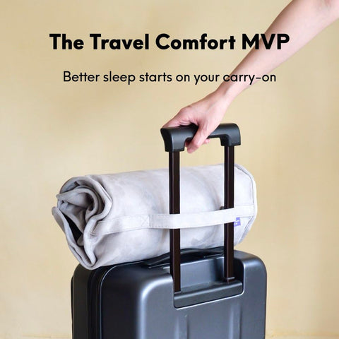 C CUSHION LAB pillow inside a tent lifestyle image showing portable comfort for camping trips
