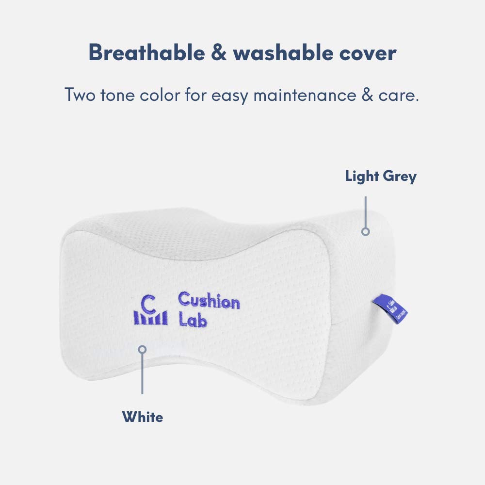 C CUSHION LAB lifestyle image of pregnant person using pillow for pelvic support and better sleep comfort