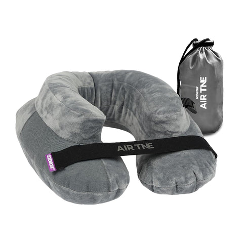 Cabeau Air TNE front view showing slate grey fit and travel comfort