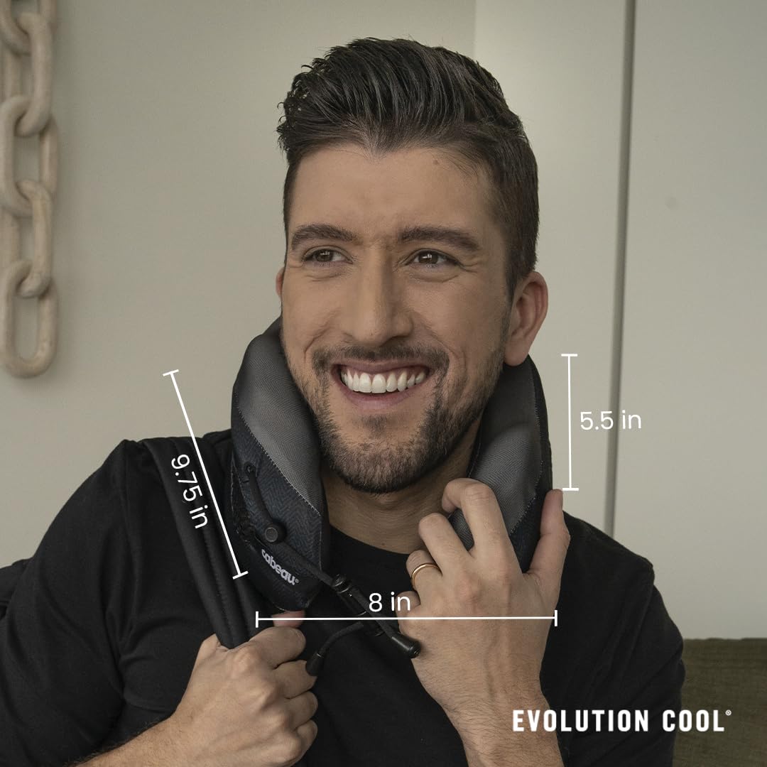 Cabeau Evolution Cool compressed in carry bag showing compact packing convenience