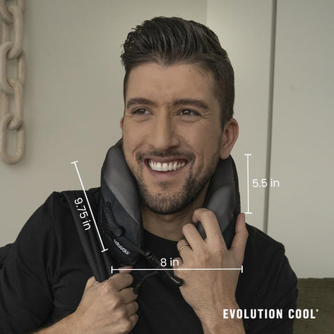 Cabeau Evolution Cool compressed in carry bag showing compact packing convenience