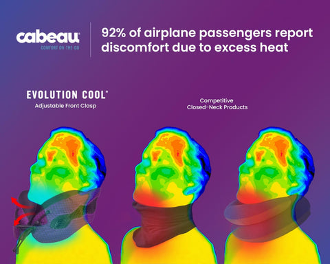 Cabeau Evolution Cool with headphones showing earphone-friendly secure fit