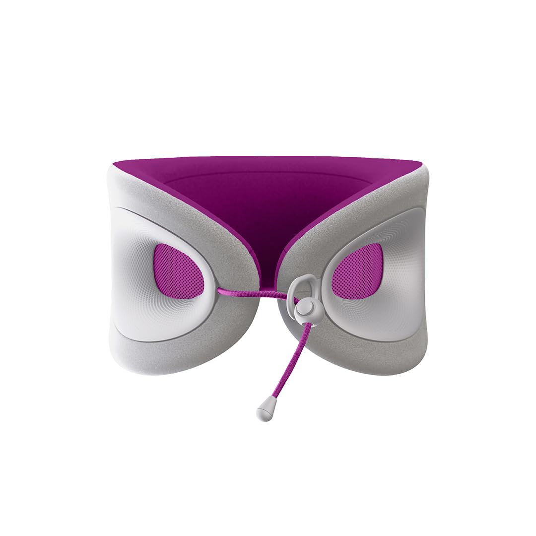 Cabeau Evolution X front view showing amethyst color and compact travel-ready design