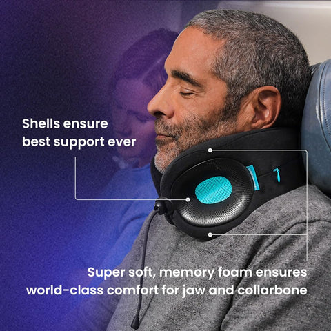Cabeau Evolution X repositioned lobes showing vertical height adjustment for chin alignment