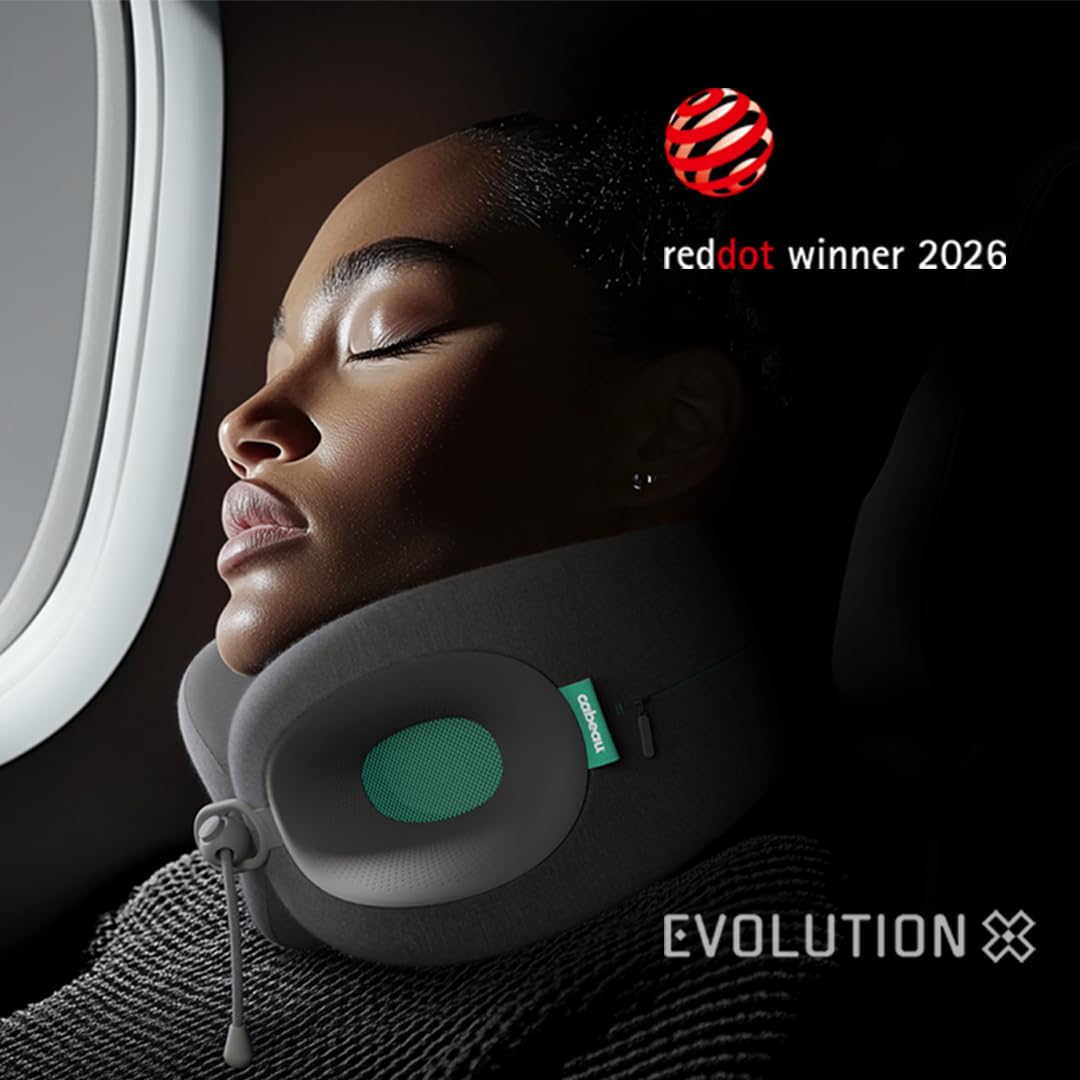 Cabeau Evolution X close-up of molded support shells for stable neck support