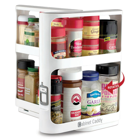Cabinet Caddy front packaging showing product and benefits