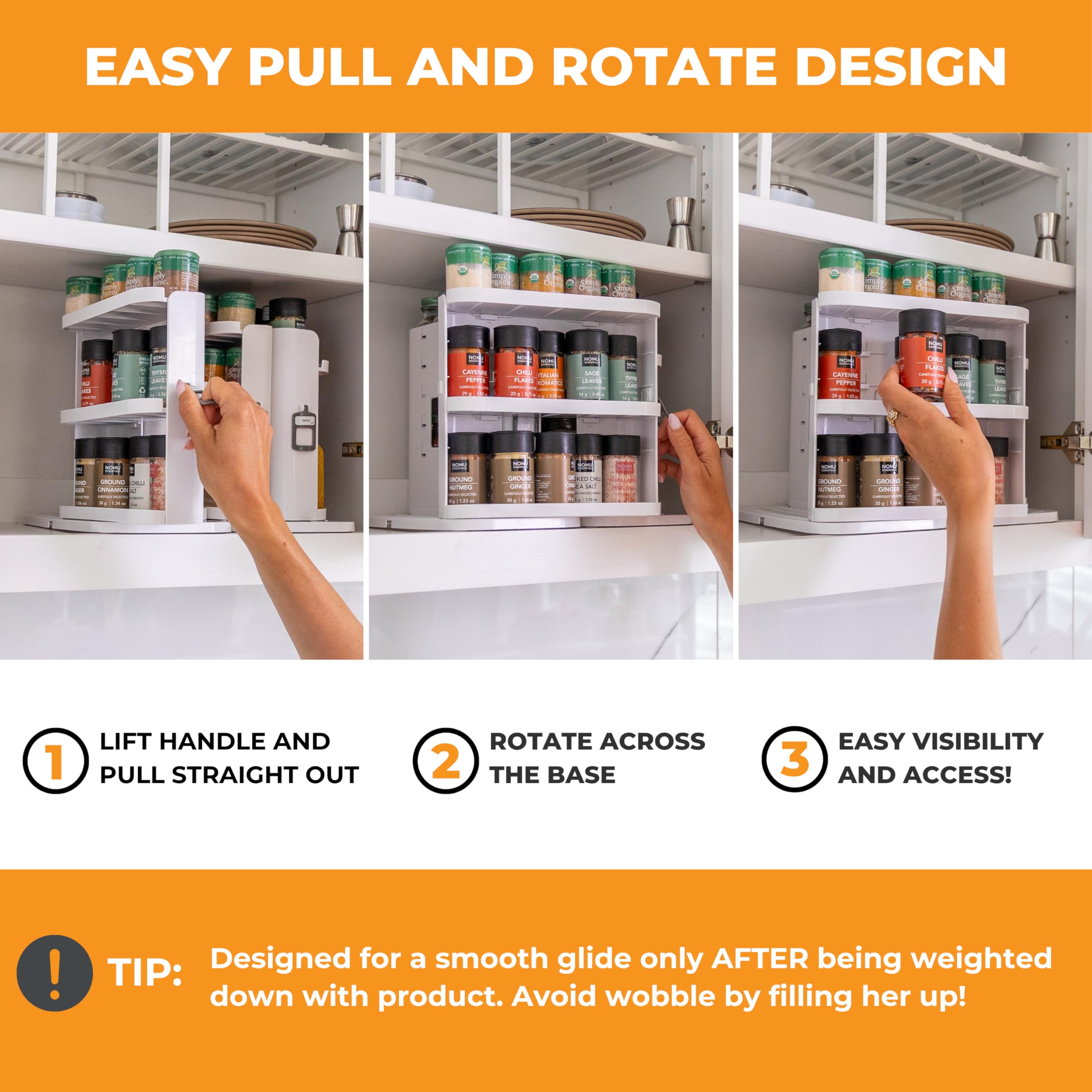 Cabinet Caddy SNAP! magnetic base connection linking two units for expanded storage