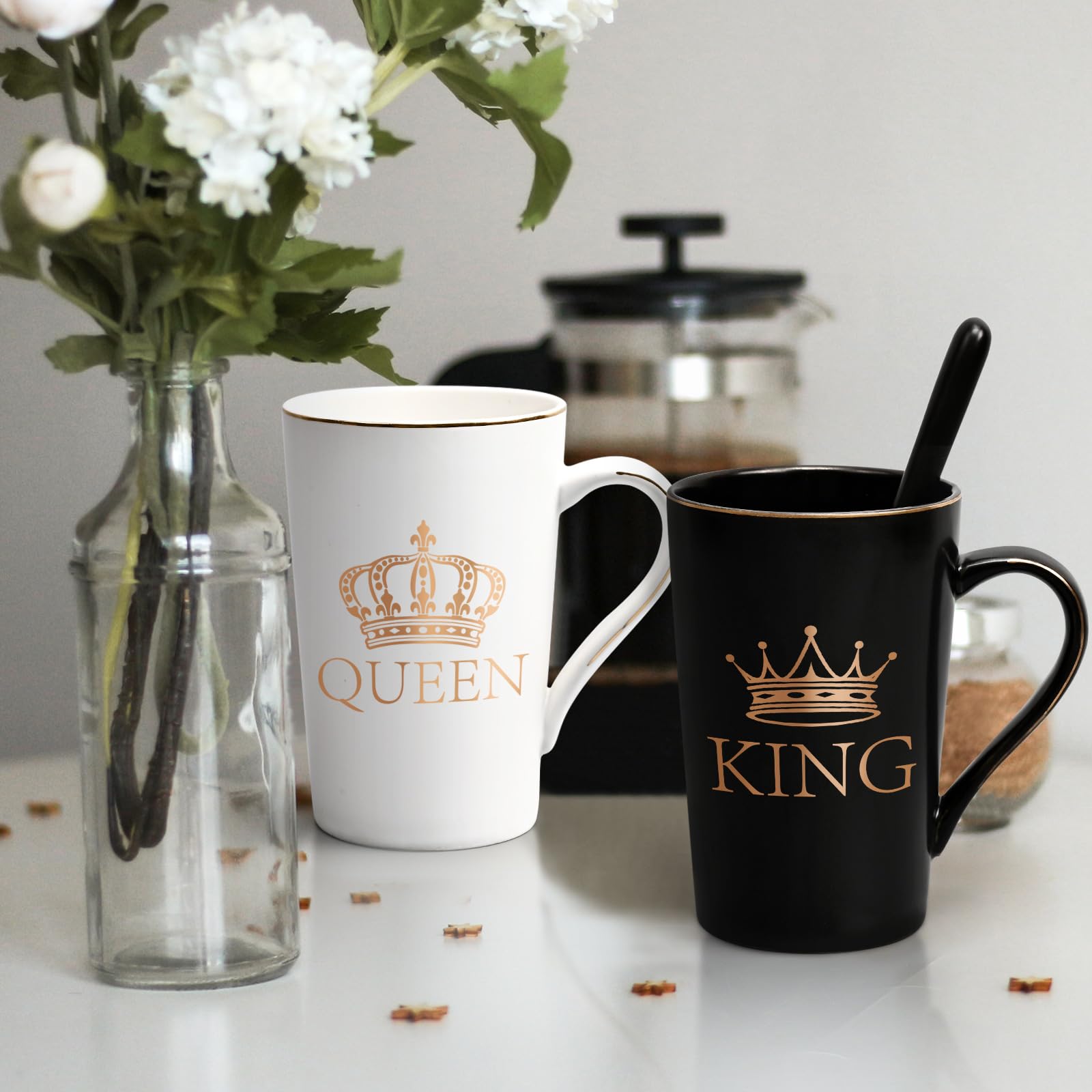 Cabtnca king mug close-up showing ceramic texture and easy-grip handle benefit