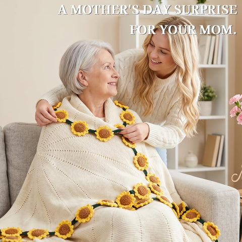 cagulax blanket folded to resemble a crochet flower bouquet, perfect gift presentation