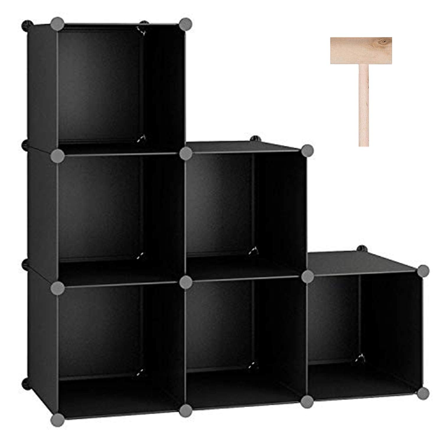 C&AHOME front view of 6-cube shelf showing organized storage benefit