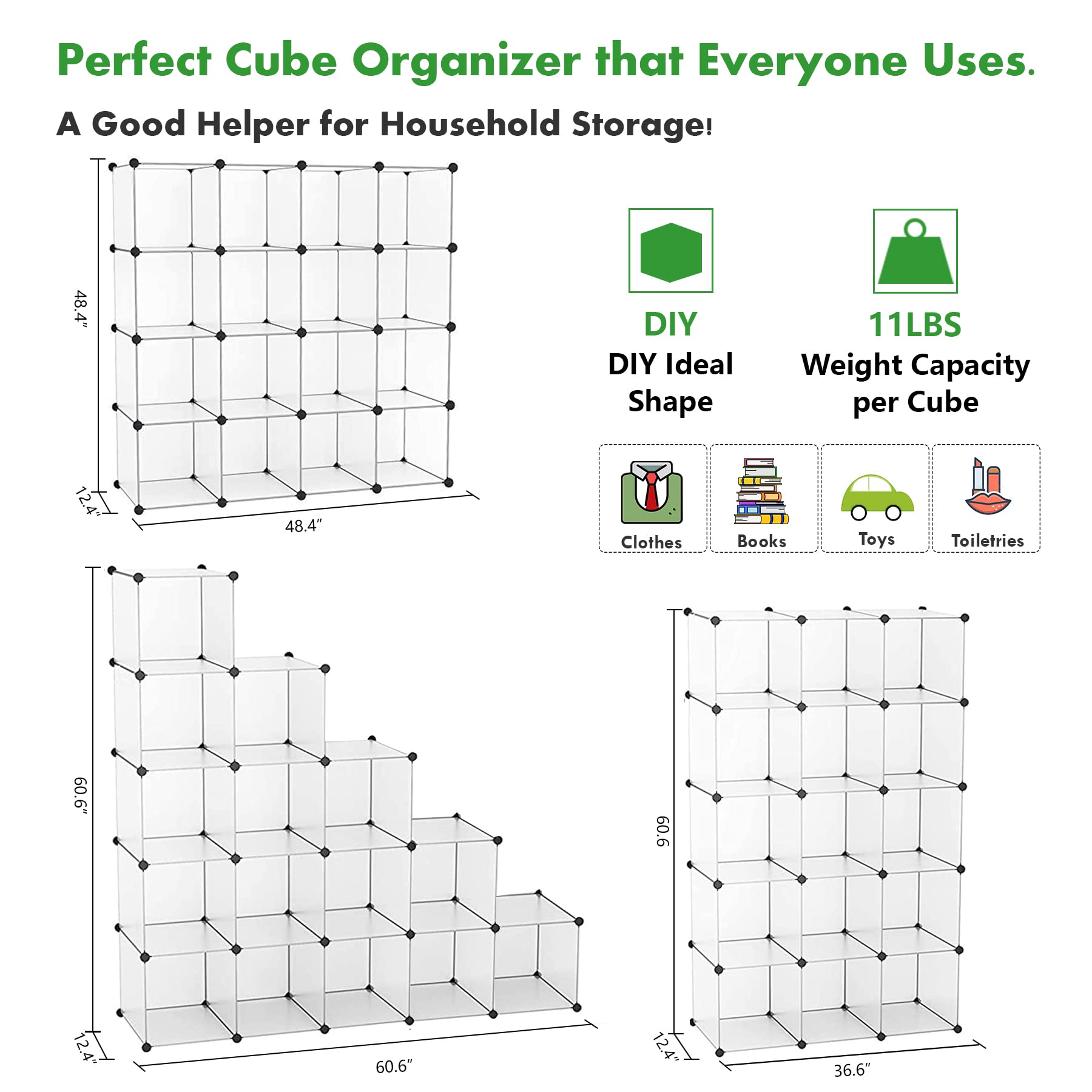 C&AHOME open cube with books and baskets showing versatile storage benefit