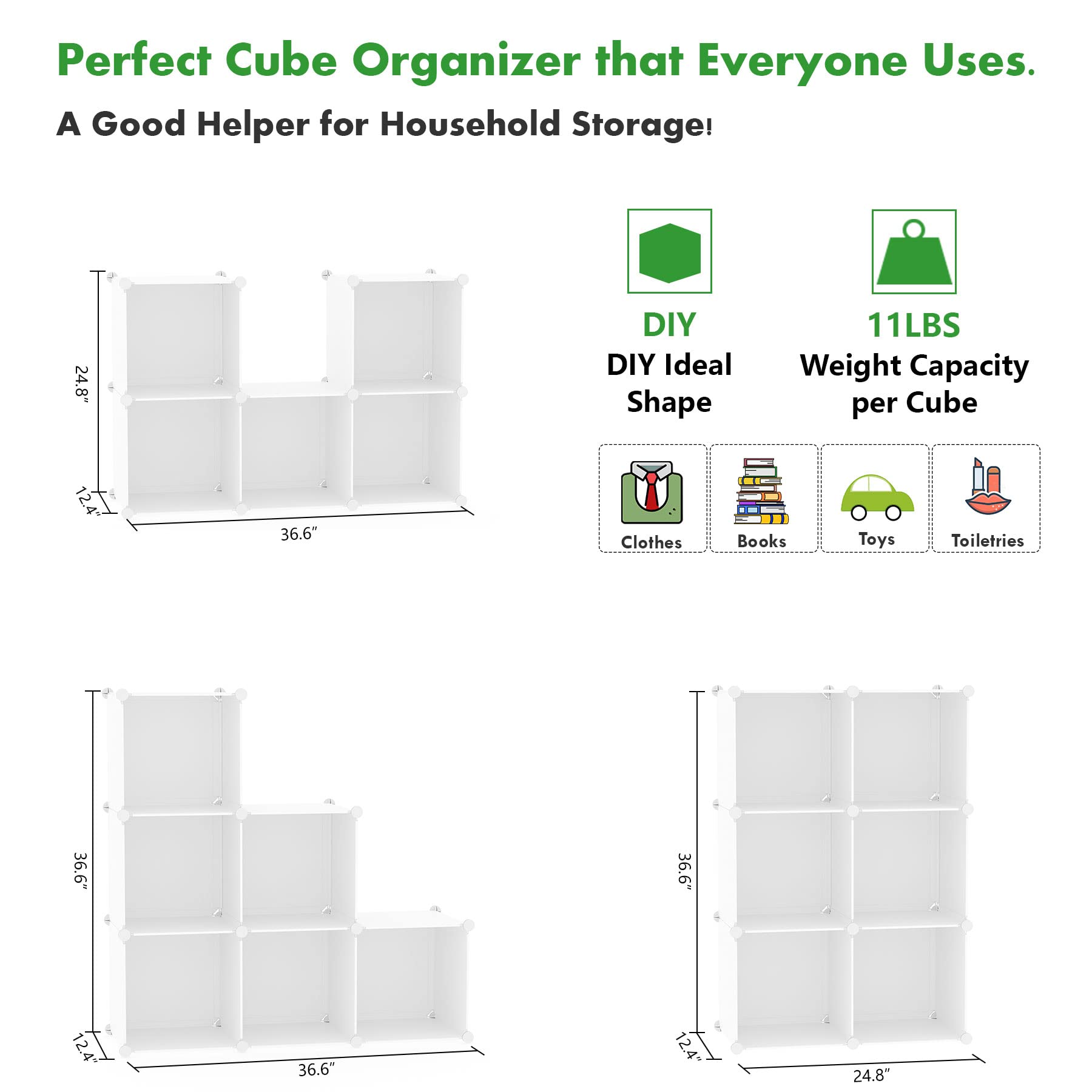 C&AHOME milky with storage bins fitted to cubes illustrating neat containment