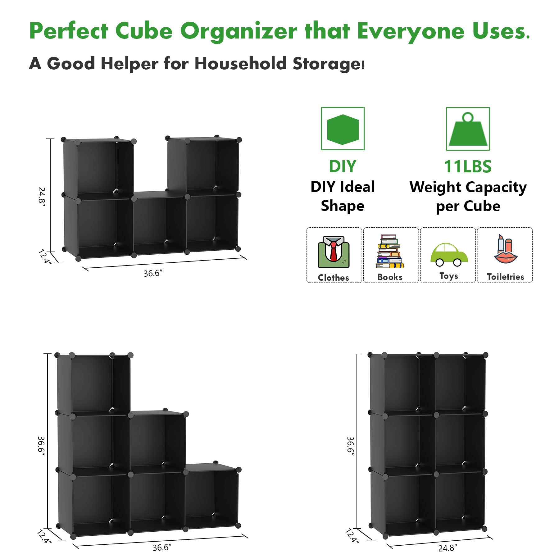 C&AHOME cube interior with ruler showing usable space benefit