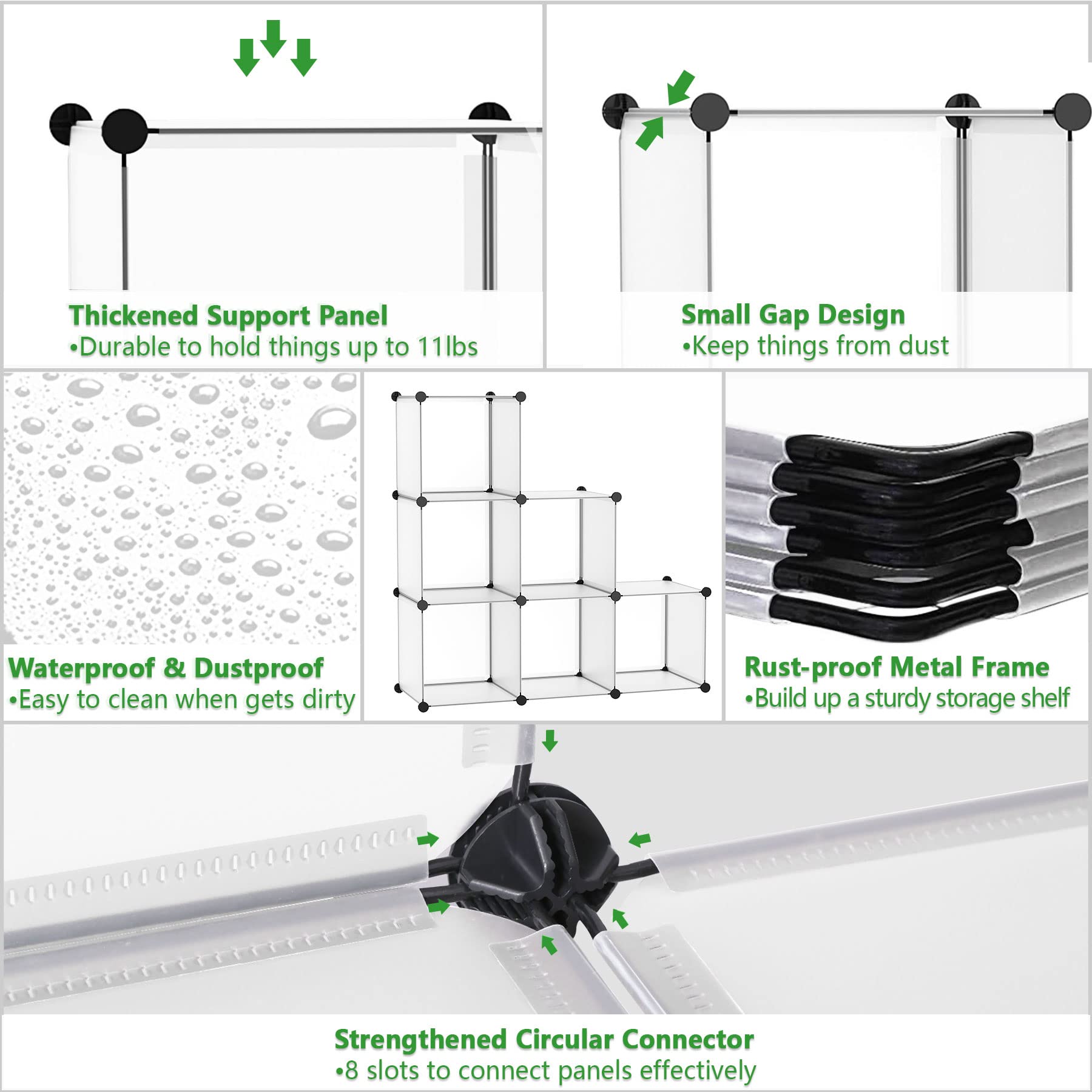 C&AHOME side profile highlighting 12.4 inch shallow depth, saving floor space benefit
