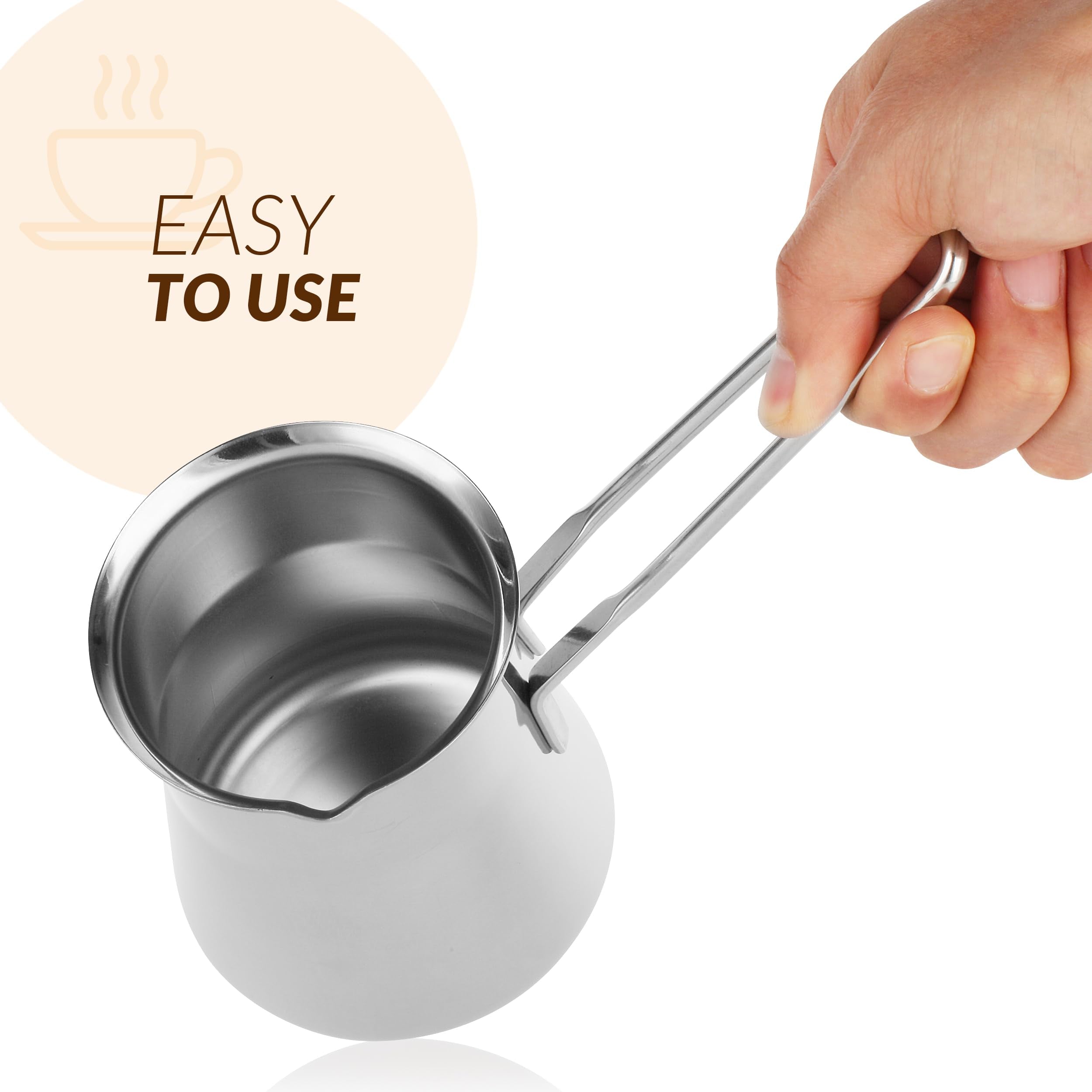 Caizen Coffee frothing milk and making hot chocolate, versatile use