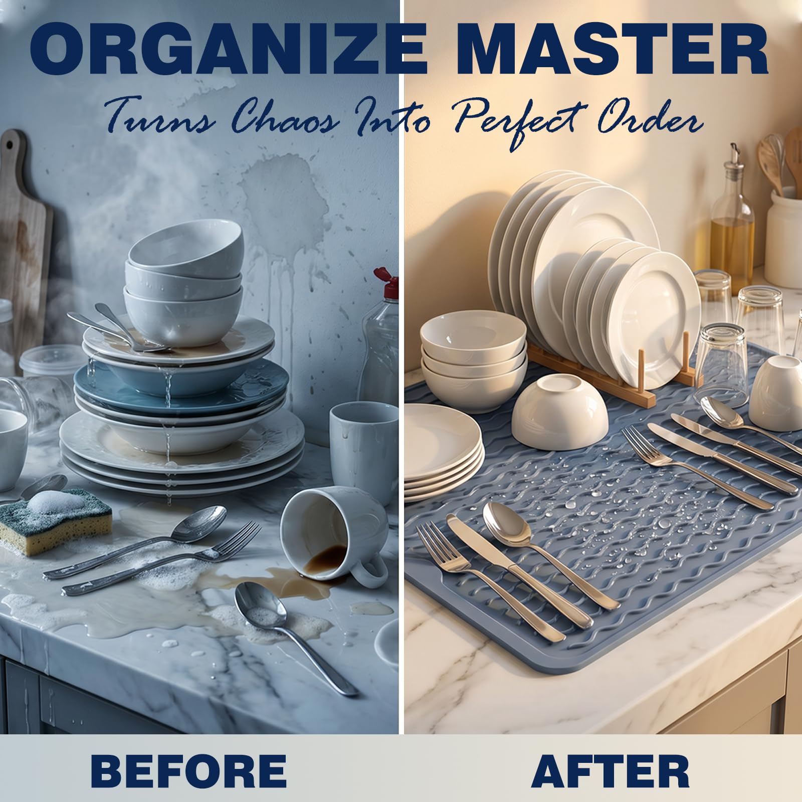 CAKETIME mat next to dishes showing large 24x18 inch coverage