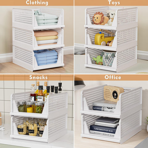 caktraie bins next to shoes showing scale and versatile storage benefit