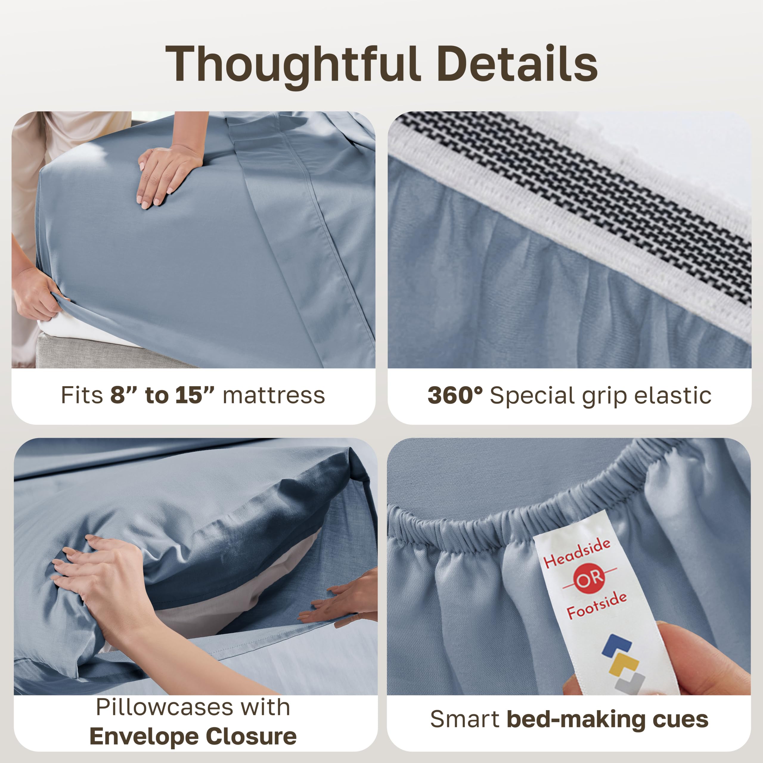 California Design Den pillowcase with envelope closure keeps king pillows contained and tidy