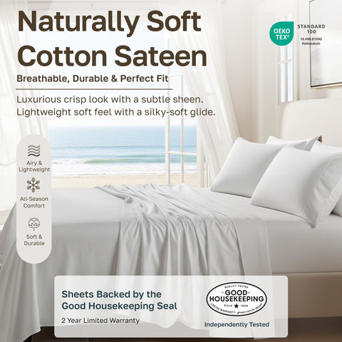 California Design Den close-up of sateen weave highlighting smooth finish