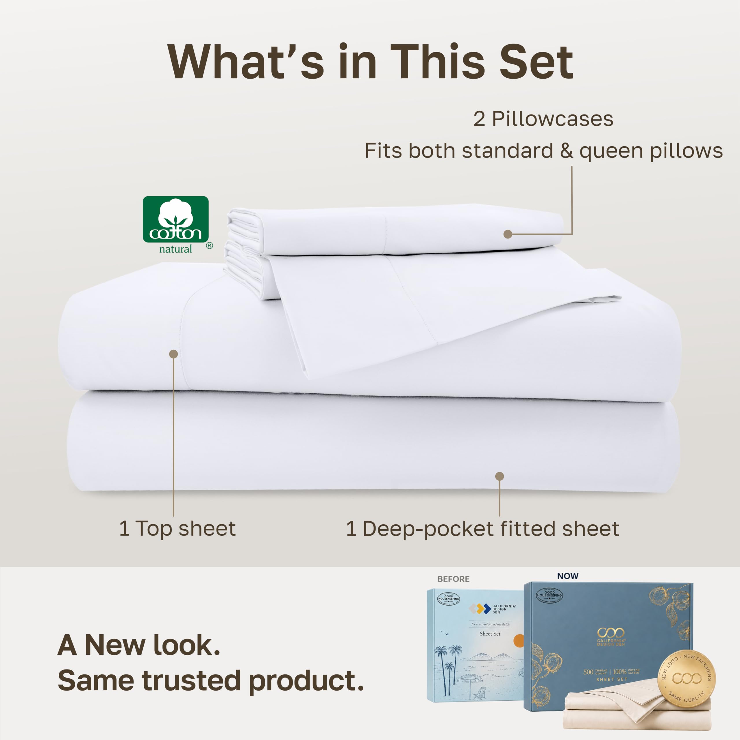 California Design Den cotton sateen texture close-up reveals silky smooth finish