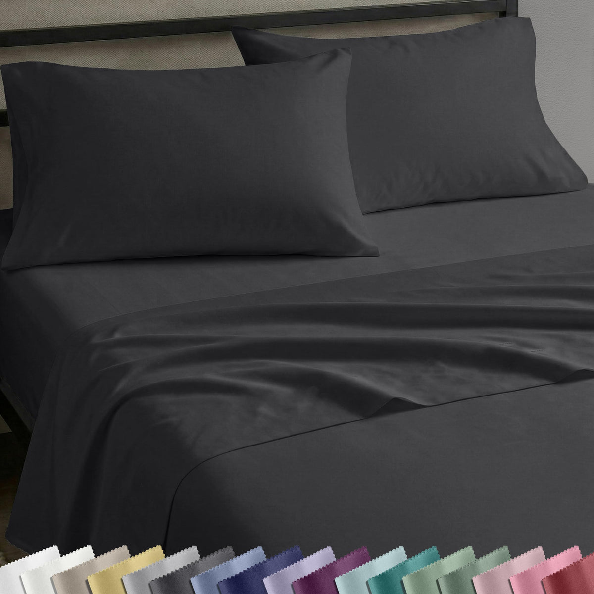 California Design Den folded queen set front view shows neat presentation and premium look