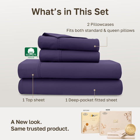 California Design Den fitted sheet showing deep-pocket fit on mattress