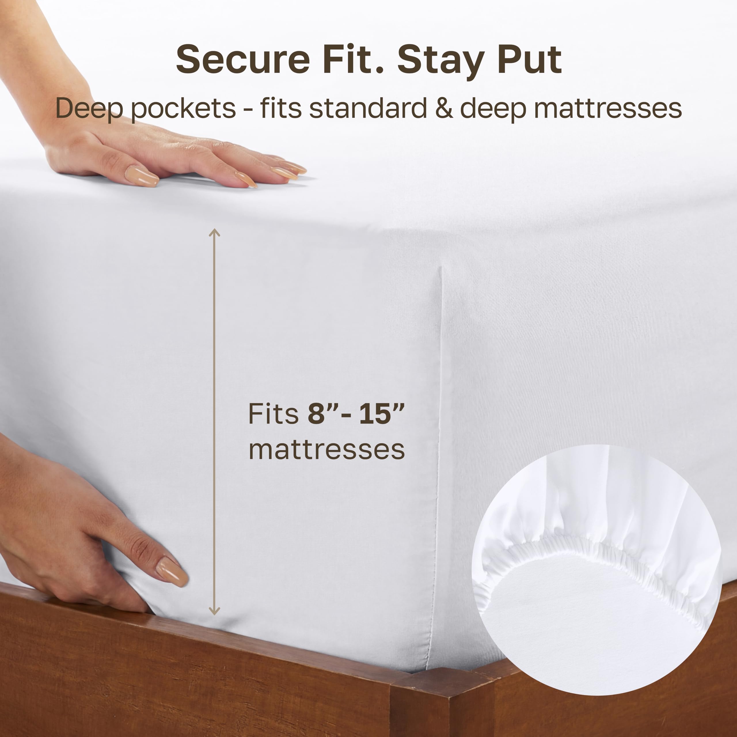 California Design Den elastic edge fit showcasing secure stay-on mattress benefit