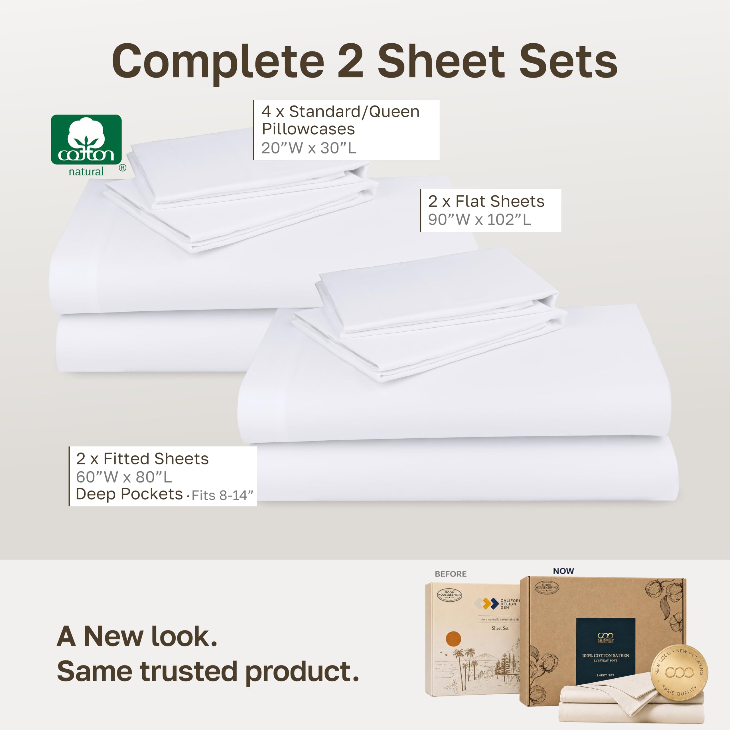 California Design Den fitted sheet deep 14-inch pocket demonstrating secure fit