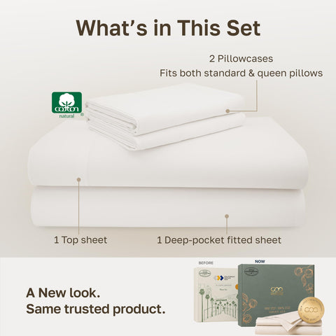 California Design Den deep-pocket fitted sheet detail showing secure elastic grip benefit
